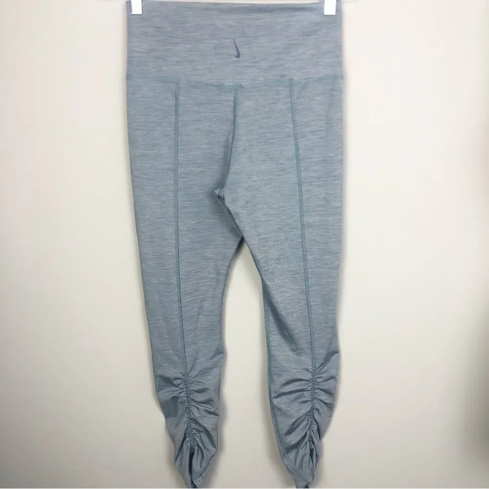 NIKE YOGA | Dusty Blue High Rise 7/8 Length Cinched Leggings Women’s Size Large